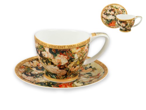 Filiżanka espresso Vanessa - V. van Gogh, Wazon z różami (CARMANI)