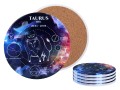 Kpl. 4 podkładek ceramicznych, okrągłe 10,5cm - Znaki zodiaku, Byk (CARMANI)