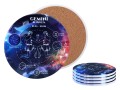 Kpl. 4 podkładek ceramicznych, okrągłe 10,5cm - Znaki zodiaku, Bliźnięta (CARMANI)