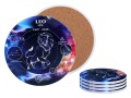 Kpl. 4 podkładek ceramicznych, okrągłe 10,5cm - Znaki zodiaku, Lew (CARMANI)