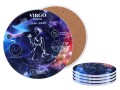 Kpl. 4 podkładek ceramicznych, okrągłe 10,5cm - Znaki zodiaku, Panna (CARMANI)
