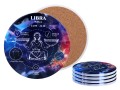 Kpl. 4 podkładek ceramicznych, okrągłe 10,5cm - Znaki zodiaku, Waga (CARMANI)