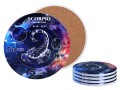 Kpl. 4 podkładek ceramicznych, okrągłe - Znaki zodiaku, Skorpion (CARMANI)