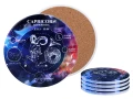 Kpl. 4 podkładek ceramicznych, okrągłe 10,5cm - Znaki zodiaku, Koziorożec (CARMANI)