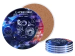 Kpl. 4 podkładek ceramicznych, okrągłe 10,5cm - Znaki zodiaku, Koziorożec (CARMANI)
