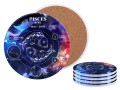 Kpl. 4 podkładek ceramicznych, okrągłe 10,5cm - Znaki zodiaku, Ryby (CARMANI)
