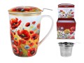 Kubek 600ml z sitkiem i przykrywką - L. Lozano, Maki (CARMANI)