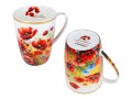 Kubek 600ml z sitkiem i przykrywką - L. Lozano, Maki (CARMANI)