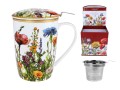 Kubek 600ml z sitkiem i przykrywką - L. Lozano, Łąka kwietna (CARMANI)