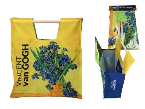 Torba z drewnianym uchwytem - V. van Gogh, Irysy (CARMANI)