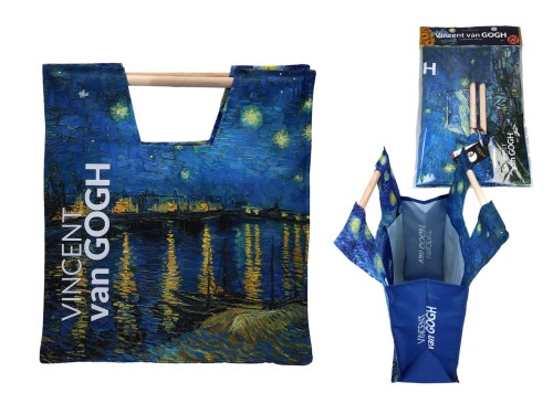 Torba z drewnianym uchwytem - V. van Gogh, Noc (CARMANI)