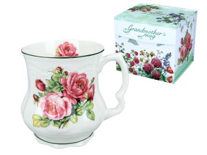 Porcelanowy kubek Babuni 370ml  - Róże (CARMANI)