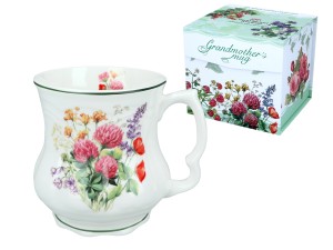 Porcelanowy kubek Babuni 370ml  - Koniczyna (CARMANI)