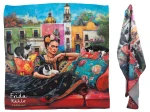Apaszka z taminy 50x50cm - Inspirowana malarstwem F. Kahlo (CARMANI)
