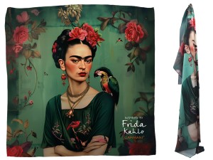 Apaszka z taminy 50x50cm - Inspirowana malarstwem F. Kahlo (CARMANI)