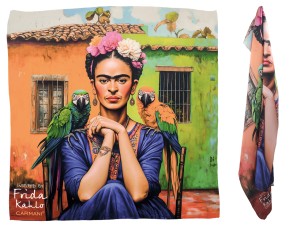 Apaszka z taminy 50x50cm - Inspirowana malarstwem F. Kahlo (CARMANI)