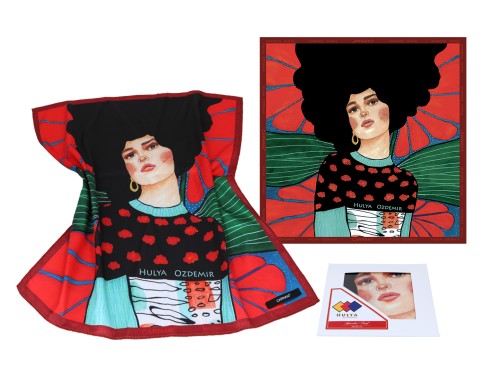 Apaszka z taminy 50x50cm - H. Ozdemir, Still don`t know my name (CARMANI)