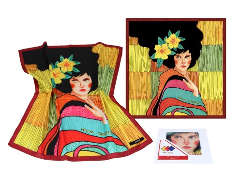 Apaszka z taminy 50x50cm - H. Ozdemir, Tell me something I donłt already know (CARMANI)