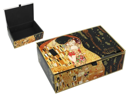 Szkatułka szklana na biżuterię - G. KLimt, Pocałunek (CARMANI)