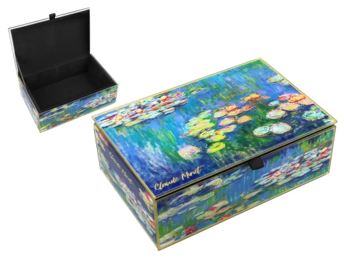 Szkatułka szklana na biżuterię - C. Monet, Nenufary (CARMANI)