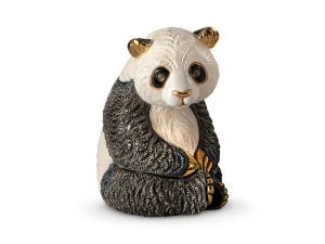 Panda siedząca, ceramiczna figurka (DE ROSA)