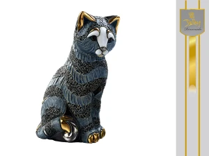 Kot pasiasty, ceramiczna figurka (DE ROSA)