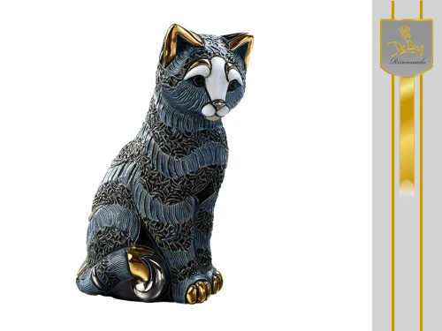 Kot pasiasty, ceramiczna figurka (DE ROSA)