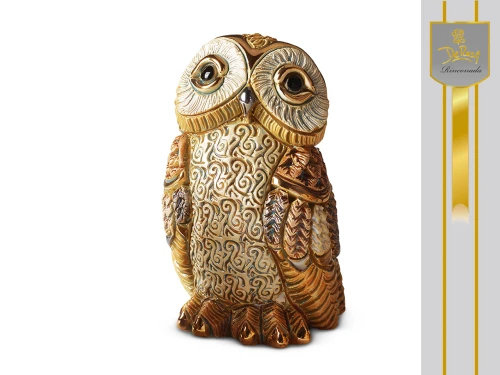 Sowa śnieżna, ceramiczna figurka (DE ROSA)
