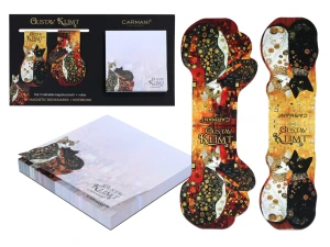 Kpl. Notes magnetyczny i 2 zakładki magnetyczne - Inspirowane malarstwem G. Klimt (CARMANI)