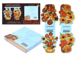 Kpl. Notes magnetyczny i 2 zakładki magnetyczne - V. van Gogh, Słoneczniki (CARMANI)