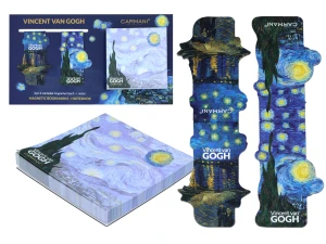 Kpl. Notes magnetyczny i 2 zakładki magnetyczne - V. van Gogh, Gwiaździsta Noc (CARMANI)