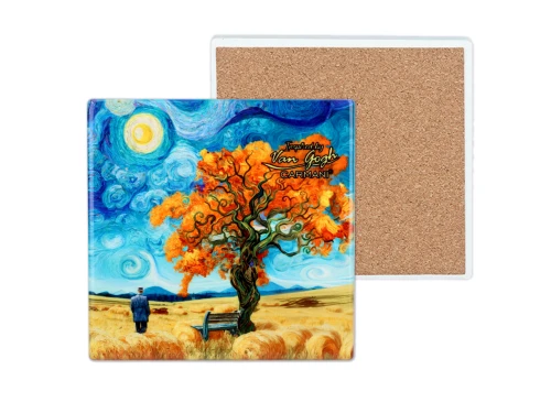 Kpl. 4 Podkładek ceramicznych pod kubek inspirowanych malarstwem V. van Gogh (CARMANI)