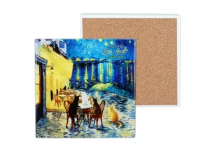 Kpl. 4 Podkładek ceramicznych pod kubek inspirowanych malarstwem V. van Gogh (CARMANI)
