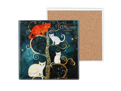 Kpl. 4 Podkładek ceramicznych - Inspirowane malarstwem G. Klimt (CARMANI)