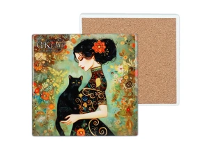 Kpl. 4 Podkładek ceramicznych - Inspirowane malarstwem G. Klimt (CARMANI)