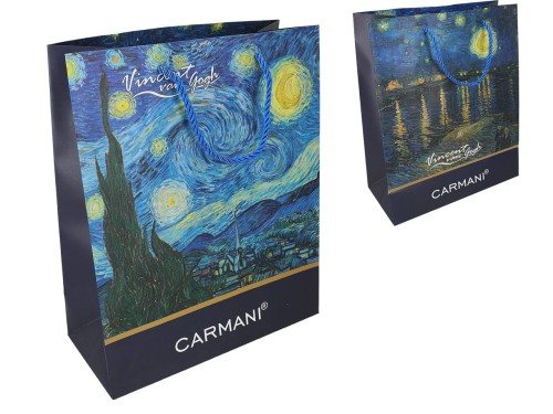 Torebka prezentowa - V. van Gogh, Taras Kawiarni w nocy, Gwiaździsta Noc (CARMANI)
