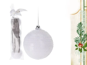 Kpl. 4 białych bombek 6cm