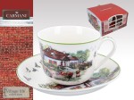 Carmani, filiżanka ze spodkiem - Biały dworek/Życie na Wsi