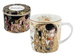 Carmani, kubek w puszce - G. Klimt. Pocałunek - kremowe tło