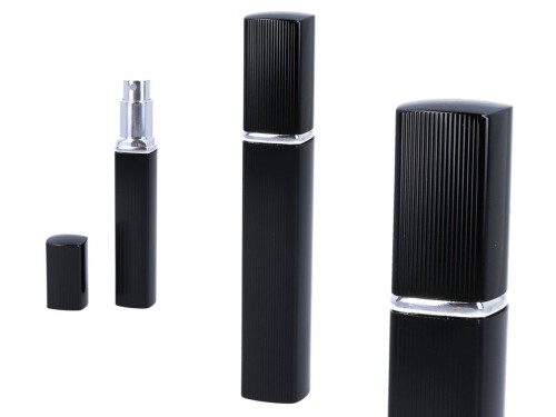 Atomizer - pojemnik karbowany na perfumy/płyn antybakteryjny - czarny