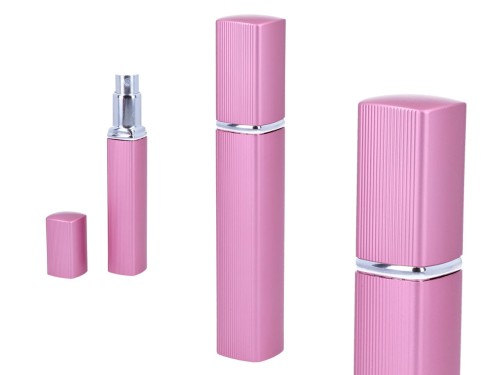 Atomizer - pojemnik karbowany na perfumy/płyn antybakteryjny - różowy