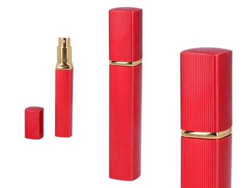 Atomizer - pojemnik karbowany na perfumy/płyn antybakteryjny - czerwony